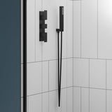 Nuie Windon 2 Outlet Thermostatic Concealed Shower Valve Matt Black WIN4TR02 LS