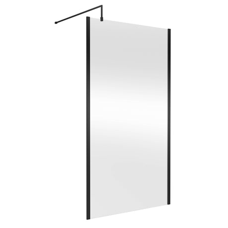 Nuie 8mm Outer Frame Wetroom Screen Matt Black WRSCOBP11