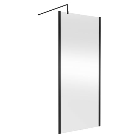 Nuie 8mm Outer Frame Wetroom Screen Matt Black WRSCOBP90