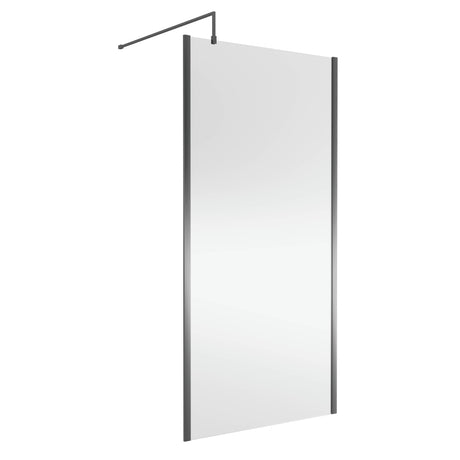 Nuie 8mm Outer Frame Wetroom Screen Brushed Pewter WRSCOGM10
