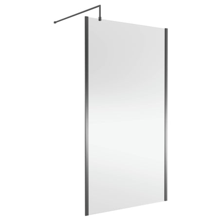 Nuie 8mm Outer Frame Wetroom Screen Brushed Pewter WRSCOGM11