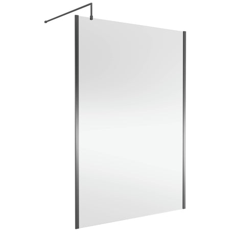 Nuie 8mm Outer Frame Wetroom Screen Brushed Pewter WRSCOGM14
