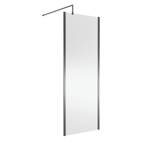 Nuie 8mm Outer Frame Wetroom Screen Brushed Pewter WRSCOGM76