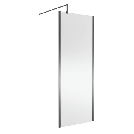 Nuie 8mm Outer Frame Wetroom Screen Brushed Pewter WRSCOGM80