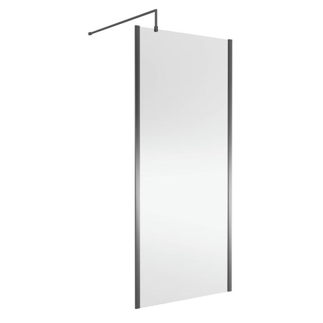 Nuie 8mm Outer Frame Wetroom Screen Brushed Pewter WRSCOGM90
