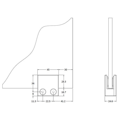 Nuie Wetroom Screen Support Foot & Wall Bracket Matt Black WRSF008 LD