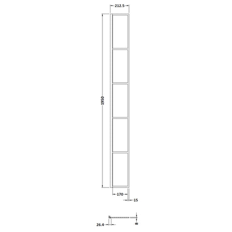 Hudson Reed 8mm Framed Wetroom Return Screen Matt Black WRSF025 LD