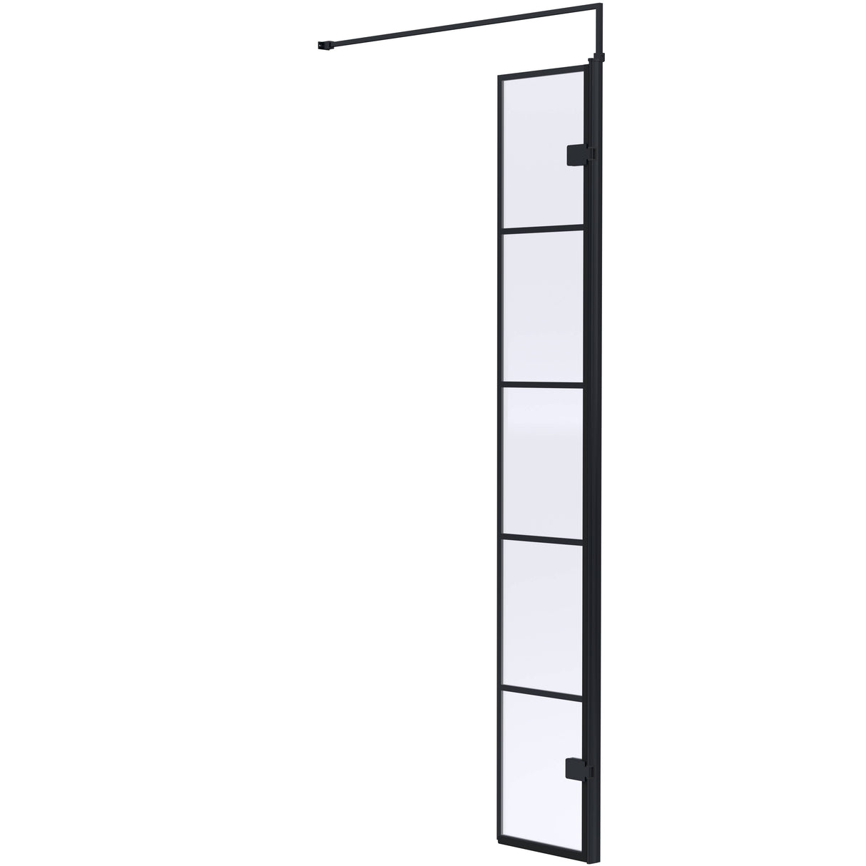 Hudson Reed 8mm Framed Wetroom Return Screen Matt Black WRSF030H