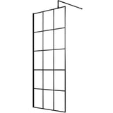 Hudson Reed 8mm Framed Wetroom Screen - Wall Fixed - Matt Black WRSF070