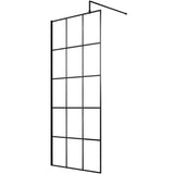 Hudson Reed 8mm Framed Wetroom Screen - Wall Fixed - Matt Black WRSF090