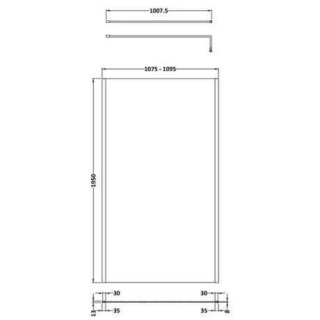 Hudson Reed 8mm Outer Frame Wetroom Screen Brushed Brass WRSOBB11 LD