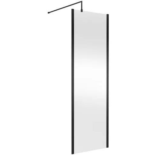 Hudson Reed 8mm Outer Frame Wetroom Screen Matt Black WRSOBP70
