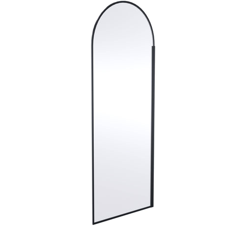 Hudson Reed 8mm Arched Wetroom Screen - Wall Fixed - Matt Black WRSRBP80