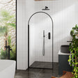 Hudson Reed 8mm Arched Wetroom Screen - Wall Fixed - Matt Black WRSRBP90 LS1