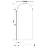 Hudson Reed 8mm Arched Wetroom Screen - Wall Fixed - Matt Black WRSRBP90 LD