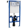 Nuie Mid-Height 890mm WC Frame with Dual Flush Plate - Round Button Chrome XTY007R