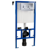 Nuie Mid-Height 890mm WC Frame with Dual Flush Plate - Round Button Chrome XTY007R