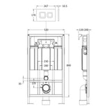 Nuie Mid-Height 890mm WC Frame with Dual Flush Plate - Square Button Chrome XTY007S LD