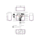 Nuie Pneumatic Universal Access Dual Flush Concealed Cistern with Chrome Round Modern Button, Side Inlet Chrome XTY011S LD