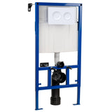 Nuie Mid-Height 890mm WC Frame with Dual Flush Plate - Round Button Matt White XTY107R