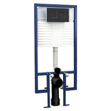 Nuie 1136-1336mm WC Frame with Dual Flush Plate - Square Button Matt Black XTY409S