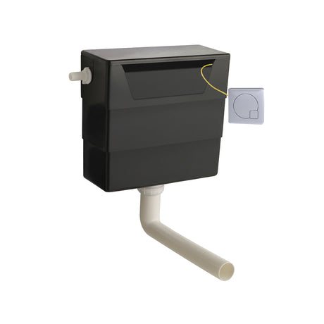 Nuie Top and Front Access Dual Flush Concealed Cistern with Square Flush Plate Chrome XTY6M01