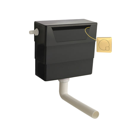 Nuie Top and Front Access Dual Flush Concealed Cistern with Square Flush Plate Brushed Brass XTY6M03