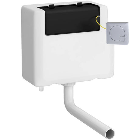 Nuie Universal Access Dual Flush Concealed Cistern with Square Flush Plate, Bottom Inlet Chrome XTY8M01B