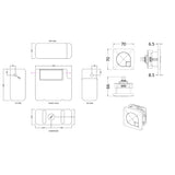 Nuie Universal Access Dual Flush Concealed Cistern with Square Flush Plate, Side Inlet Brushed Pewter XTY8M04 LD